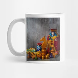 The Queen And Knight With Game Pieces Color Mug